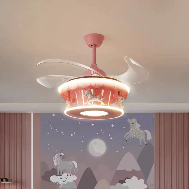 10340 Led Bedroom Ceiling Fan Lights, Carrousel Lighting, Remote Control